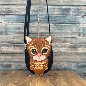 Sleepyville Critters Orange Cat Faux Leather Bag